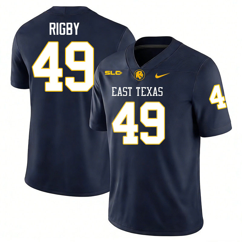 East Texas A&M Lions #49 Ozlo Rigby College Football Jerseys,Uniforms-Navy